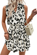 SOLY HUX Women's Summer Wrap Dress Flowy Belted Vacation Short Dresses | Printed, V Neck, A Line, Sleeveless, Resort Wear for Women