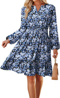 GRACE KARIN Women's V-Neck A-Line Knee Length Dress with Pockets | Smocked Waist for Tummy Control, Breathable Opaque Fabric, Hidden Side Pockets, Versatile for Work\/Weddings